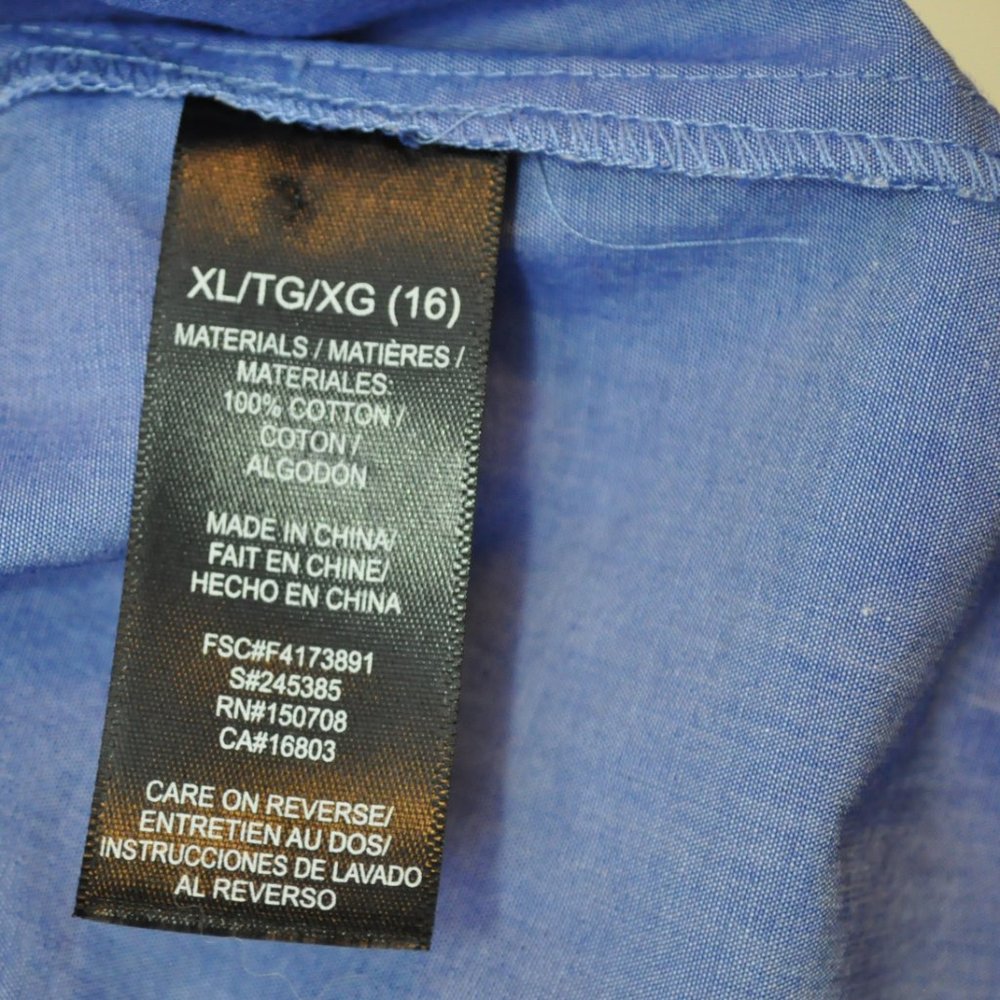 Signature Collection cotton button-down blue blouse 16 - Picture 5 of 5
